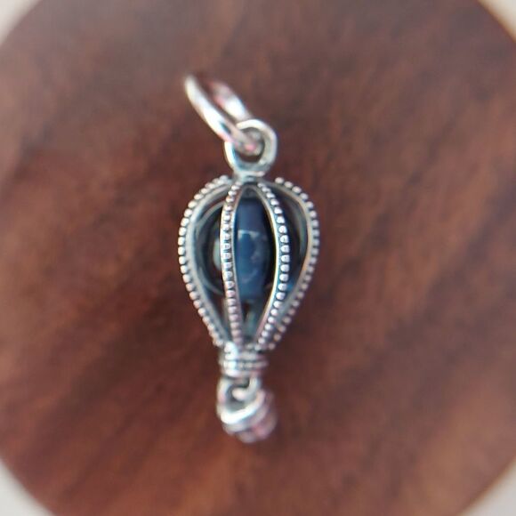 925 Sterling Silver Blue Hot Air Balloon Charm - Picture 6 of 6